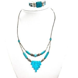 Southwestern Turquoise Necklace and Bracelet